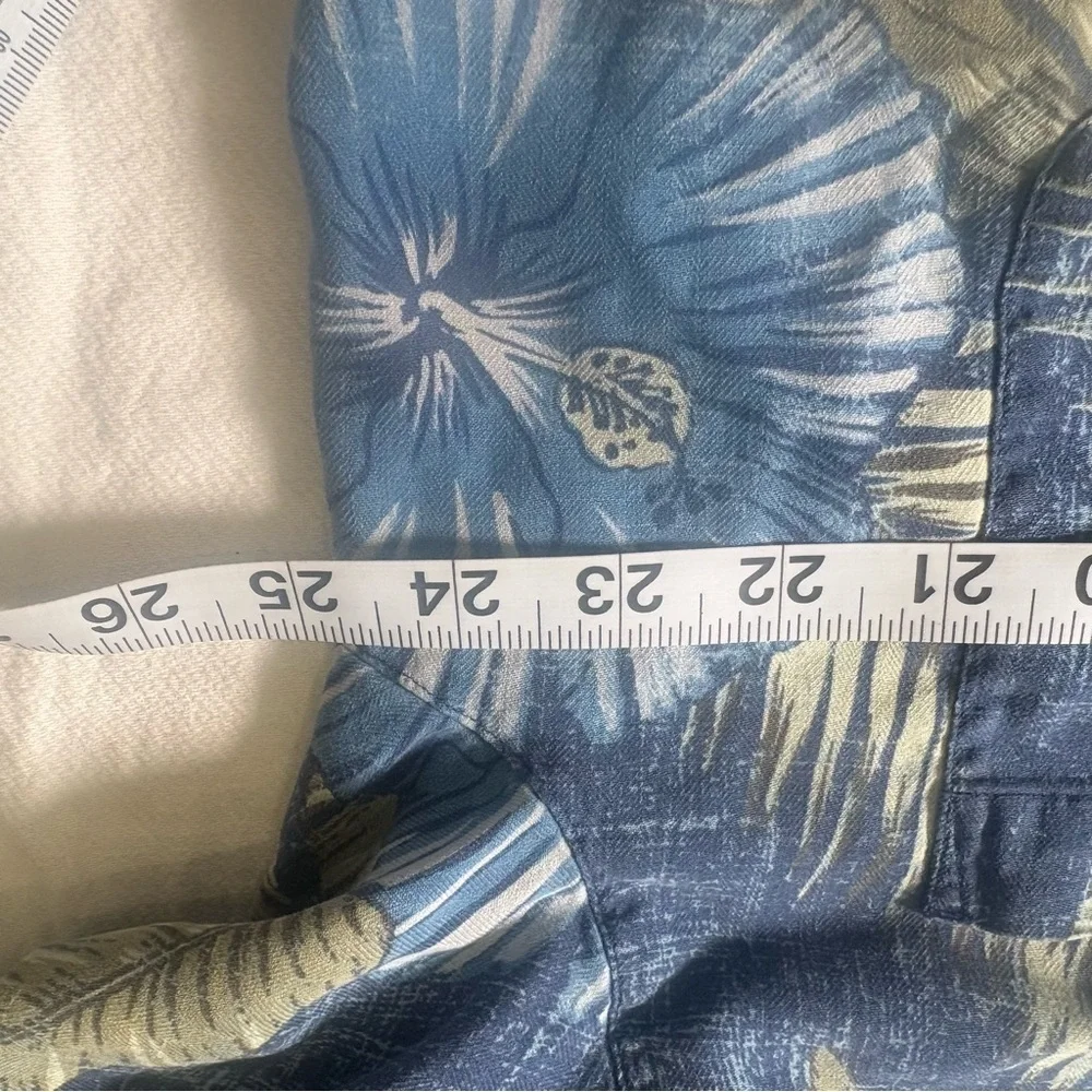 Vintage Y2K Silk Hawaiian Shirt Mens XXL Blue Tropical Aloha Camp Collar - Picture 6 of 8